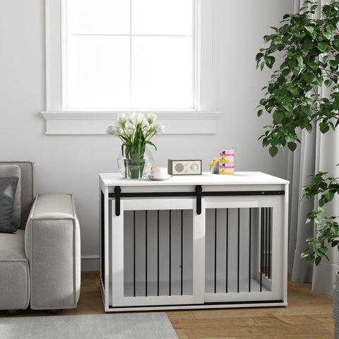 Rootz Dog Crate - Dog House - Pet Cage - Chipboard and Steel - Ventilation - 98cm x 58cm x 61cm