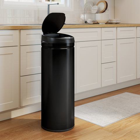 Rootz 50L Sensor Waste Bin - Automatic Trash Can - Touch-Free Bin - Soft-Close Function - Black Stainless Steel