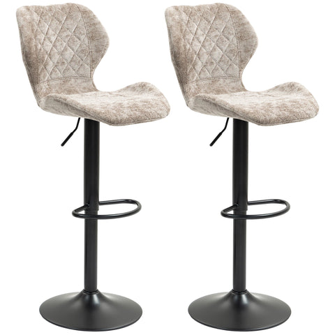 Rootz Set of 2 Bar Chairs - Kitchen Stools - Height-Adjustable Counter Stools - Ultimate Comfort - 48cm x 51.5cm x 91-112cm