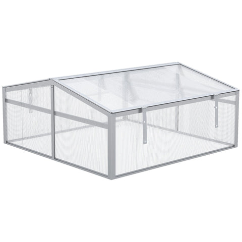 Rootz All-Season Greenhouse - Cold Frame - Gardening Shelter - Maximum Light Transmission - Optimal Ventilation - Durable Aluminum Frame - 100cm x 100cm x 48cm