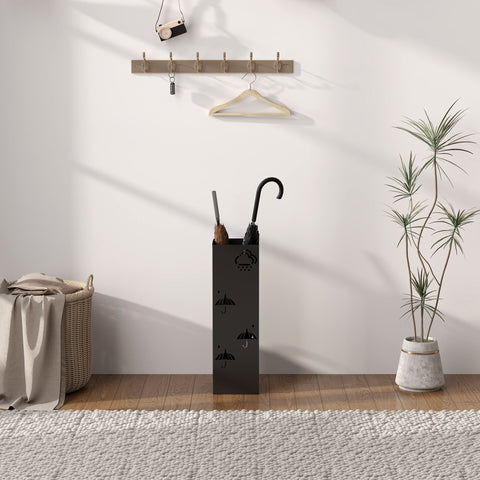 Rootz Metal Umbrella Stand - Rain Catcher - Entryway Organizer - Keeps Floors Dry - 15.5cm x 15.5cm x 49cm