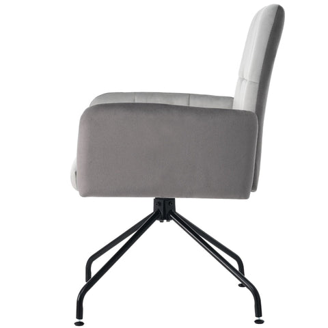 Rootz Velvet Dining Chair - Luxurious Seat - Ergonomic Armchair - Easy Assembly - 57L x 49W x 87H cm - Max Load 120kg