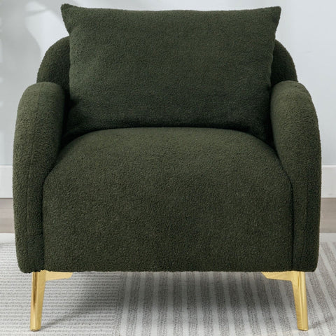 Rootz Teddy Velvet Living Room Chair - Armchair - Lounge Chair - Ergonomic Support - 75.5cm x 75.0cm x 81.0cm - Soft Teddy Velvet Fabric