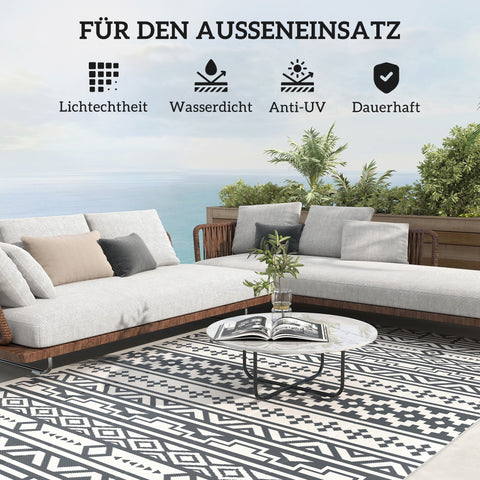 Rootz Outdoor Carpet - Weatherproof Carpet - Boho-Style Rug - Easy to Clean - 182cm x 274cm - Ideal for Camping & Balconies