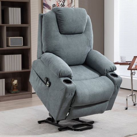 Rootz Massage Chair - TV Armchair - Recliner Chair - Ultimate Comfort - Effortless Stand-Up Assistance - Customizable Recline - 90L x 101W x 107H cm - Polyester Fabric