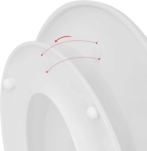 Rootz Premium toiletbril met geïntegreerd kinderzitje - Familietoiletbril - Trainingsstoel voor peuters - Soft-close-mechanisme - Gemakkelijk schoon te maken - Snelle installatie - 37,8 cm x 43,8 cm