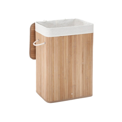 Rootz Bamboo Laundry Basket - Clothes Hamper - Laundry Hamper - Bamboo Coat - Cotton Laundry Bag - Ventilated Design - Prevents Mold - Prevents Deformation - Durable Metal Rings - Easy to Clean - Washable Bag - 40cm x 60cm x 30cm