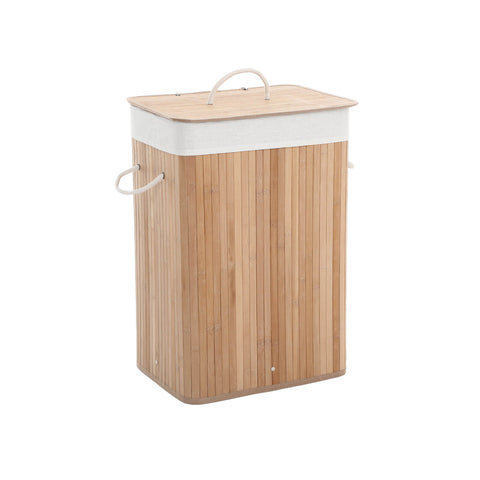 Rootz Bamboo Laundry Basket - Clothes Hamper - Laundry Hamper - Bamboo Coat - Cotton Laundry Bag - Ventilated Design - Prevents Mold - Prevents Deformation - Durable Metal Rings - Easy to Clean - Washable Bag - 40cm x 60cm x 30cm