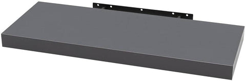Rootz Wall Shelf - Floating Shelf - CD DVD Bookshelf - Space Saving - 80x22.9x3.8cm Grey