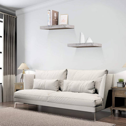 Rootz Wallboard Shelf - CD/DVD Organizer - Wooden Bookshelf - Space-Saving & Durable - 80x22.9x3.8cm - Grey