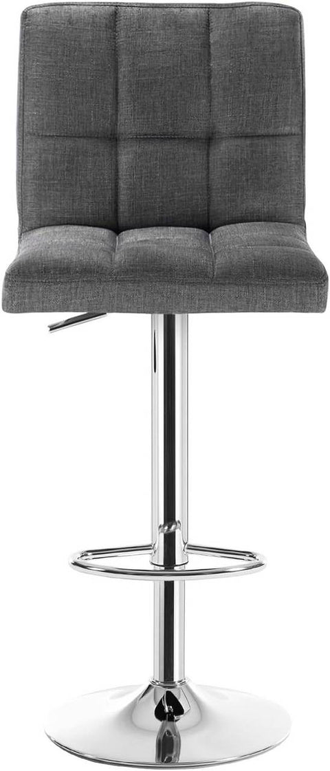 Rootz Bar Stool - Swivel Chair - Adjustable Height - Comfortable Linen Seat - Durable & Ergonomic - Anti-Slip Base - 44cm x 38cm x 92-114cm