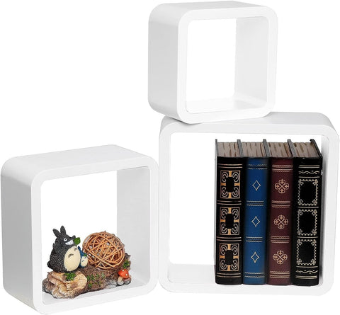 Rootz Floating Wall Shelf Set - MDF Wood - Environmental Protection - Moisture-Resistant - Easy Assembly - Versatile - 26.9cm x 26.9cm x 9.9cm