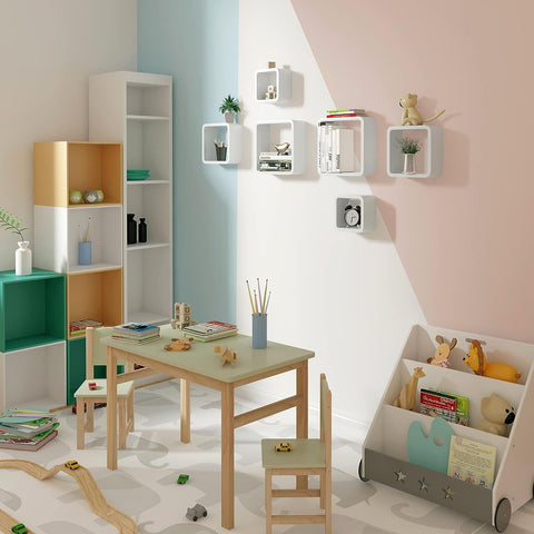 Rootz Floating Wall Shelf Set - MDF Wood - Environmental Protection - Moisture-Resistant - Easy Assembly - Versatile - 26.9cm x 26.9cm x 9.9cm