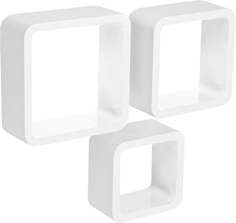 Rootz Floating Wall Shelf Set - MDF Wood - Environmental Protection - Moisture-Resistant - Easy Assembly - Versatile - 26.9cm x 26.9cm x 9.9cm