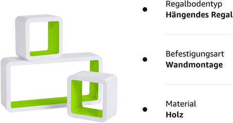 Rootz Floating Wall Shelves Set - Cube Shelves - Wall Mounted Shelves - High-Quality MDF - Space-Saving - Versatile - 42.5x21.5x10cm & 17.5x17.5x10cm