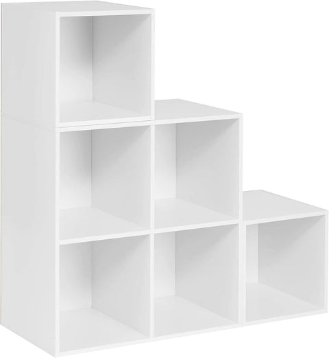 Rootz White Bookcase - Storage Shelf - Display Cabinet - Flexible Configuration - Superior Durability - Easy Assembly - 90cm x 90cm x 30cm