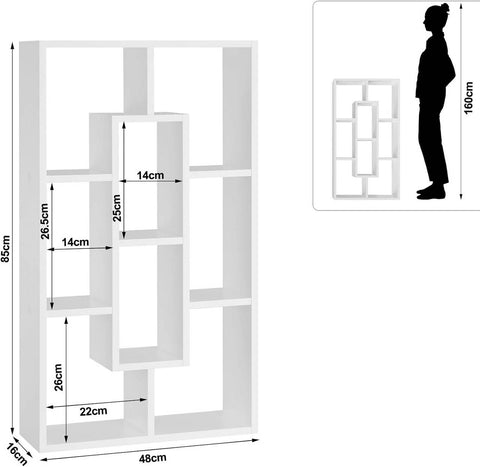 Rootz Wall Shelf - Decorative Storage Unit - Floating Shelves - High Load Capacity - 85cm x 48cm x 16cm