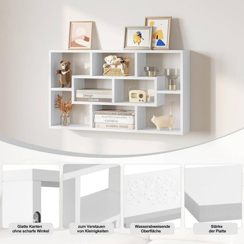 Rootz Wall Shelf - Decorative Storage Unit - Floating Shelves - High Load Capacity - 85cm x 48cm x 16cm