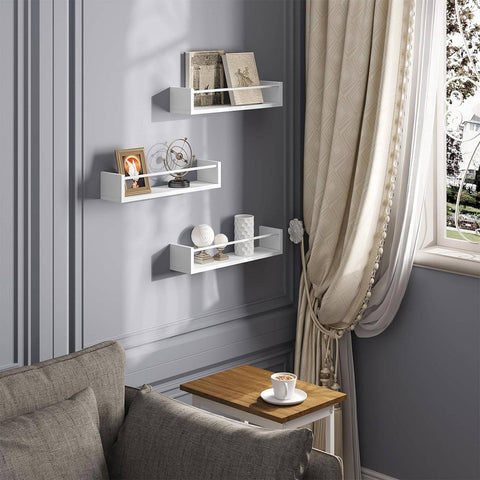 Rootz Cube Shelf Set (3 Part) - Wall Shelves - Floating Shelves - MDF Board - 40cm x 12cm x 10cm - White - Space-Saving Storage Solution