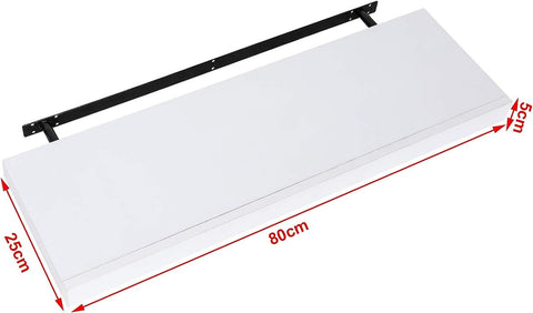 Rootz Wall Shelf - Wall Mounted Shelf - Floating Shelf - MDF Floating Shelf with Drawer - White - 40cm x 25cm x 5cm - Additional Storage