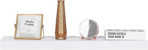 Rootz Wall Shelf - Wall Mounted Shelf - Floating Shelf - MDF Floating Shelf with Drawer - White - 40cm x 25cm x 5cm - Additional Storage