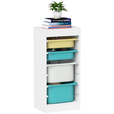 Rootz Children's Storage Cabinet - Toy Organizer - Kids Storage Solutions - Anti-Tip Safety - 40.8L x 30W x 90.3H cm, White & Green