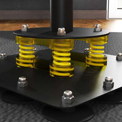 Rootz Boxing Stand - Punching Station - Fitness Trainer - Height Adjustable - Steel Frame - 107 x 36 x 140-205 cm - Black