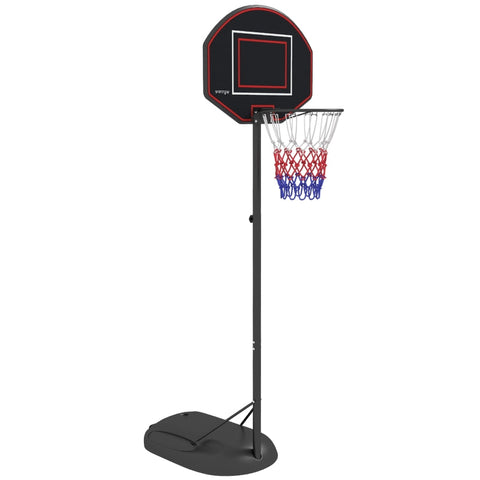 Rootz Basketball Stand - Adjustable Height Hoop - Heavy Duty Steel Frame - Mobile Basketball System - 1.7m to 2.3m Basket Height - 83cm x 2cm x 60cm Back Panel - Black