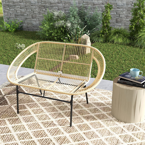 Rootz 2-Seater Garden Bench - Outdoor Bench - Patio Seating - Weatherproof & UV-Resistant - 126cm x 72cm x 83cm
