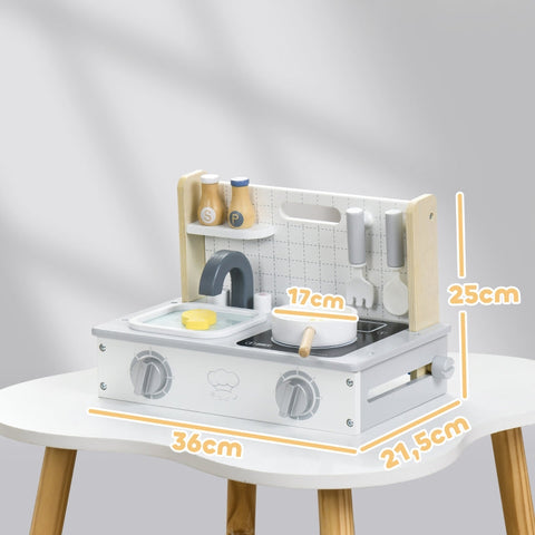 Rootz Children's Kitchen Set - Toy Kitchen Set - Play Kitchen - Encourages Imagination - Gift Box - Child-Friendly Materials - 36cm x 21.5cm x 25cm