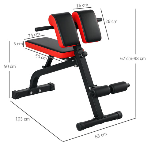 Rootz Multifunctional Adjustable Weight Bench - Fitness Bench - Curl Station - Foldable Space-Saver - 103cm x 65cm x 67-98cm