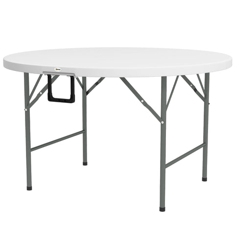 Rootz Round Garden Table - Foldable Outdoor Table - Metal & HDPE | Easy-Clean, Durable - Ø122cm x 73cm