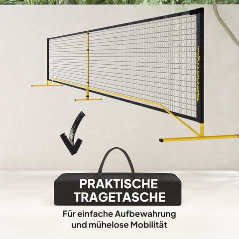 Rootz Pickleball Net Set - Portable - Metal Frame - Stable Network - 670cm x 60cm x 92cm - Includes Carry Bag