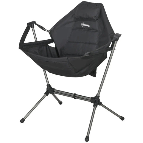 Rootz Camping Chair - Foldable - Garden Chair - Director's Chair - Comfort & Supportive - Carrying Bag - Oxford Cloth - Aluminum Alloy - Black - 54W x 100D x 101H cm