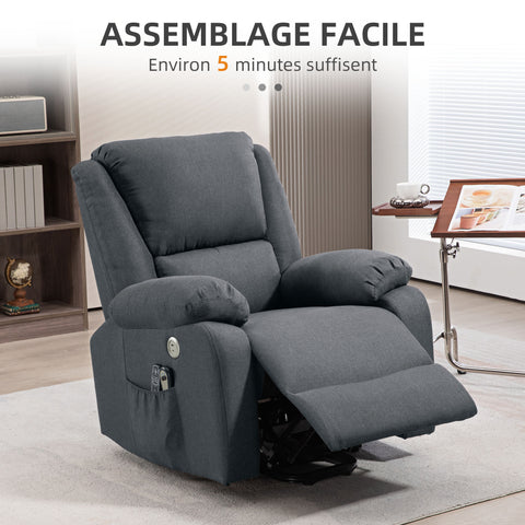 Rootz Upheaval Electrically Massage Chair - Recliner - Heated Armchair - USB Charging - 87 x 92 x 105 cm - Grey