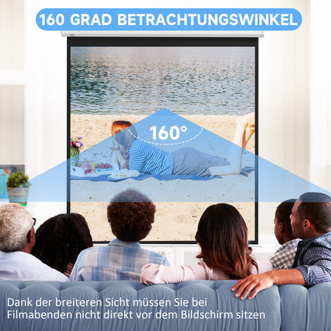 Rootz Beamer Canvas - Projection Screen - Motorized Screen - Enhances Viewing Experience - 215cm x 8cm x 140cm - Remote Control