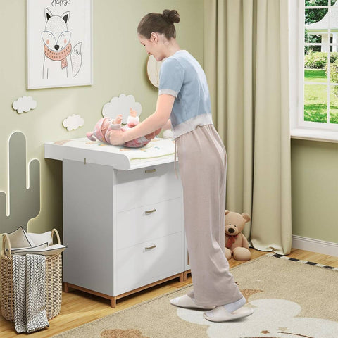 Rootz Diaper Attachment - Changing Table Converter - Baby Changing Station - Safe & Durable - 70x10x80 cm - White