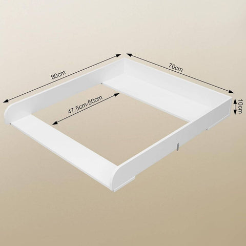 Rootz Diaper Attachment - Changing Table Converter - Baby Changing Station - Safe & Durable - 70x10x80 cm - White