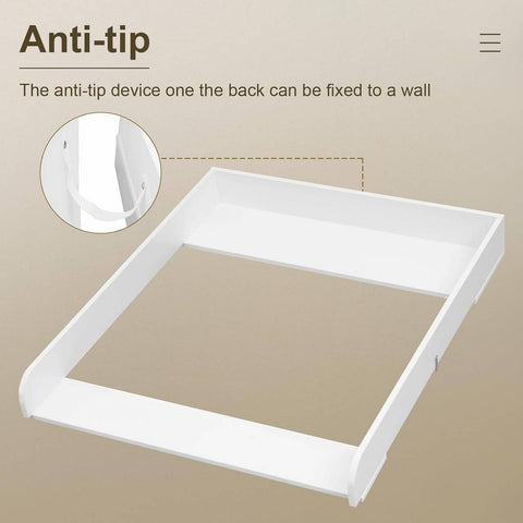 Rootz Diaper Attachment - Changing Table Converter - Baby Changing Station - Safe & Durable - 70x10x80 cm - White