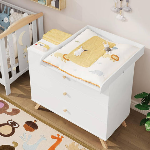 Rootz Diaper Attachment - Changing Table Converter - Baby Changing Station - Safe & Durable - 70x10x80 cm - White