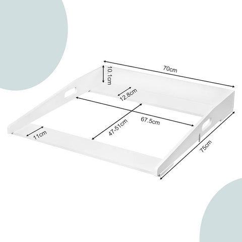 Rootz Changing Mat Attachment - Baby Changer - Diaper Changing Pad - MDF - Safe Material - 70cm x 75cm x 10cm