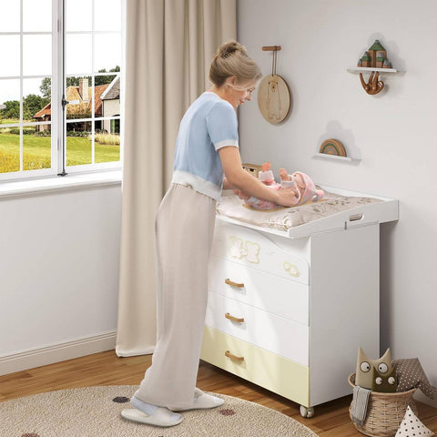 Rootz Changing Mat Attachment - Baby Changer - Diaper Changing Pad - MDF - Safe Material - 70cm x 75cm x 10cm