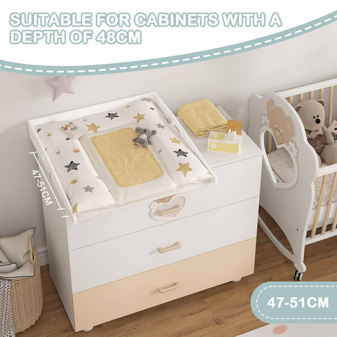 Rootz Changing Mat Attachment - Baby Changer - Diaper Changing Pad - MDF - Safe Material - 70cm x 75cm x 10cm