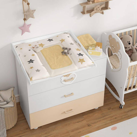 Rootz Changing Mat Attachment - Baby Diaper Changer - Diaper Changing Station - 80cm x 75cm x 10cm - Safe Material - Easy Assembly