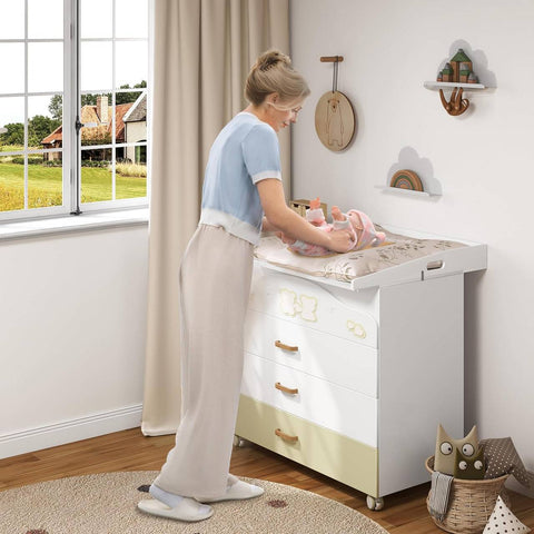 Rootz Changing Mat Attachment - Baby Diaper Changer - Diaper Changing Station - 80cm x 75cm x 10cm - Safe Material - Easy Assembly