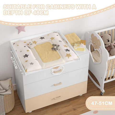 Rootz Changing Mat Attachment - Baby Diaper Changer - Diaper Changing Station - 80cm x 75cm x 10cm - Safe Material - Easy Assembly
