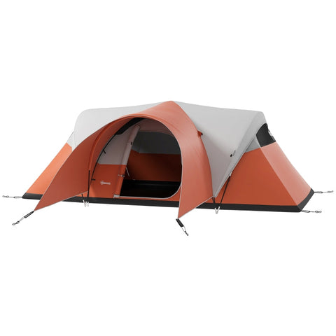 Rootz 5-6 Person Camping Tent - Family Tent - Waterproof Tent - Spacious Design - Enhanced Ventilation - 550L x 300W x 198H cm - Orange