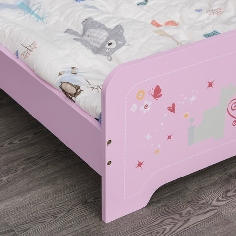 Rootz Children's Bed - Princess Castle Bed - Kids Bed - Slatted Frame Included - MDF Plywood - 143cm x 73cm x 60cm