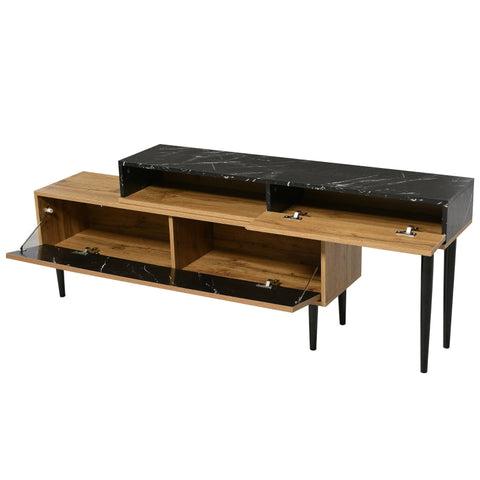 Rootz Premium TV Stand - Media Console - Entertainment Center - Durable & Space-Saving - 129.0L x 30.0W x 58.0H cm