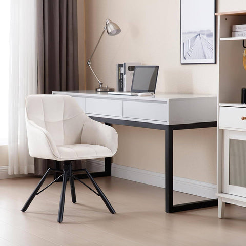 Rootz Swivel Dining Chair - Rotating Chair - Velvet Upholstered - Comfortable Wide Seat - Ergonomic Design - Durable Metal Frame - 58.5cm x 82.5cm x 54.5cm